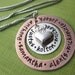 Personalized Nana Necklace - Many Names with Puffy Heart Charm - Sterling Silver & Copper - Hand Stamped Jewelry