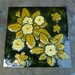 Antique Majolica Tile. Flowers & Leaves.