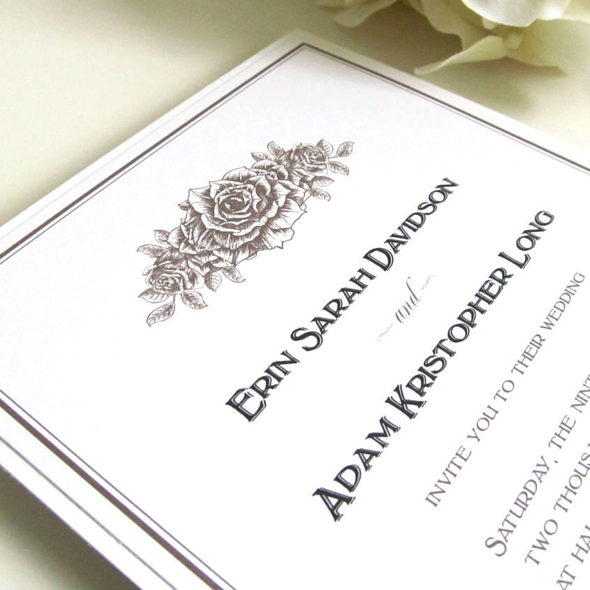 Rose Wedding Invitations Sample