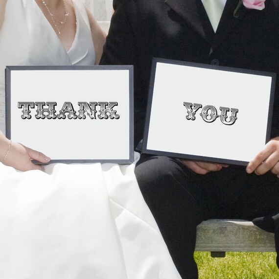 Wedding Thank You Sign Photo Props "Thank You" - 8x10 Prints Ready to Frame