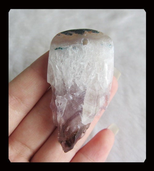 Drusy Geode Amethyst Pendant Bead,54x29x10mm,26.18g