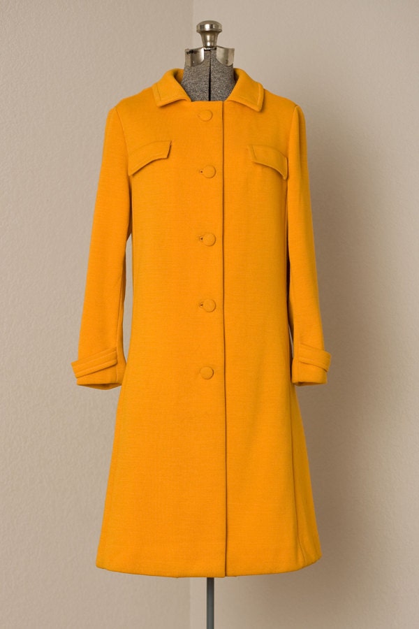 1960s Orange Coat / Vintage 60s Coat / Orange Sorbet Coat