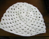 Crochet White Shell Beanie
