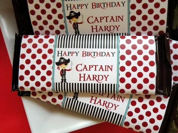 PIRATE CANDY WRAPPERS Birthday Party Boy - Printable Il_570xn