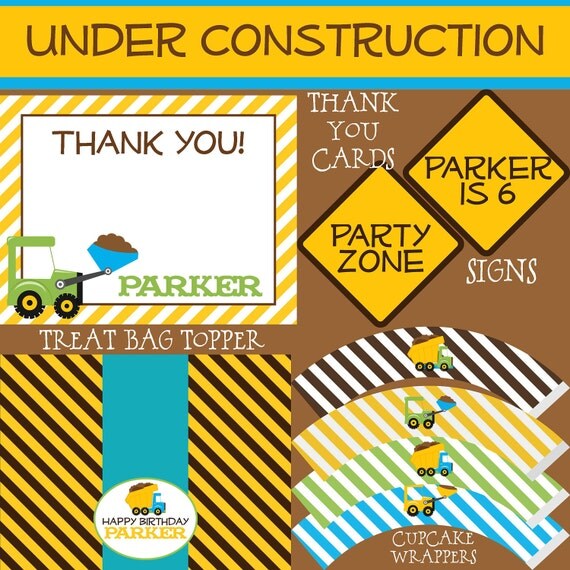 Construction Birthday Big Party Package - Boy DIY Printable Il_570xn