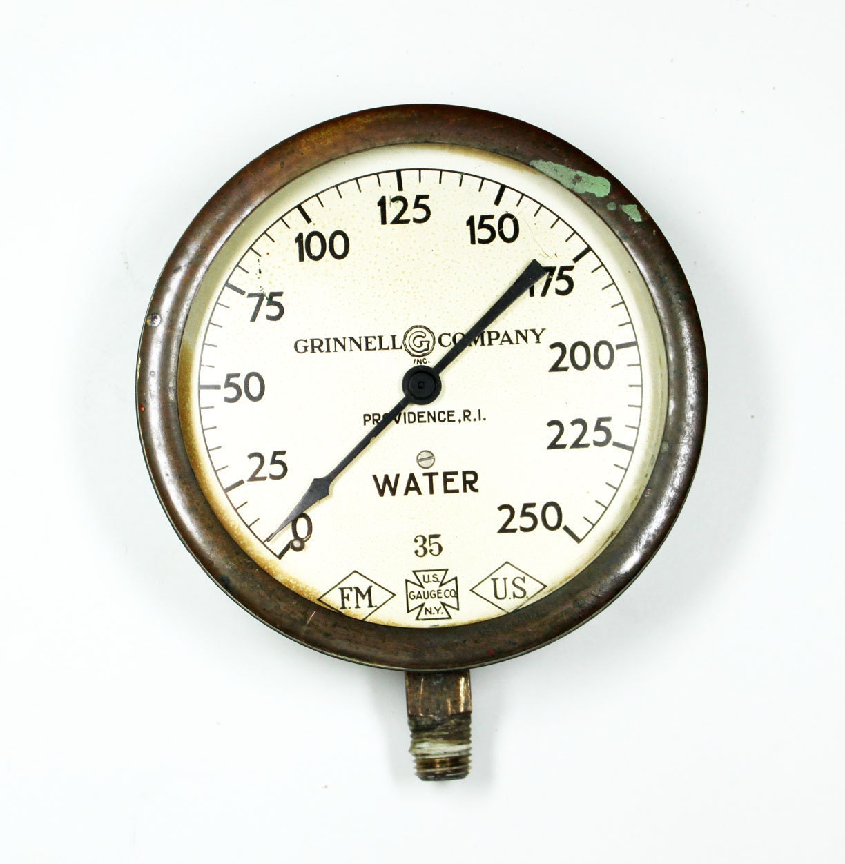 Antique 1930s Grinnell Company Water Gauge