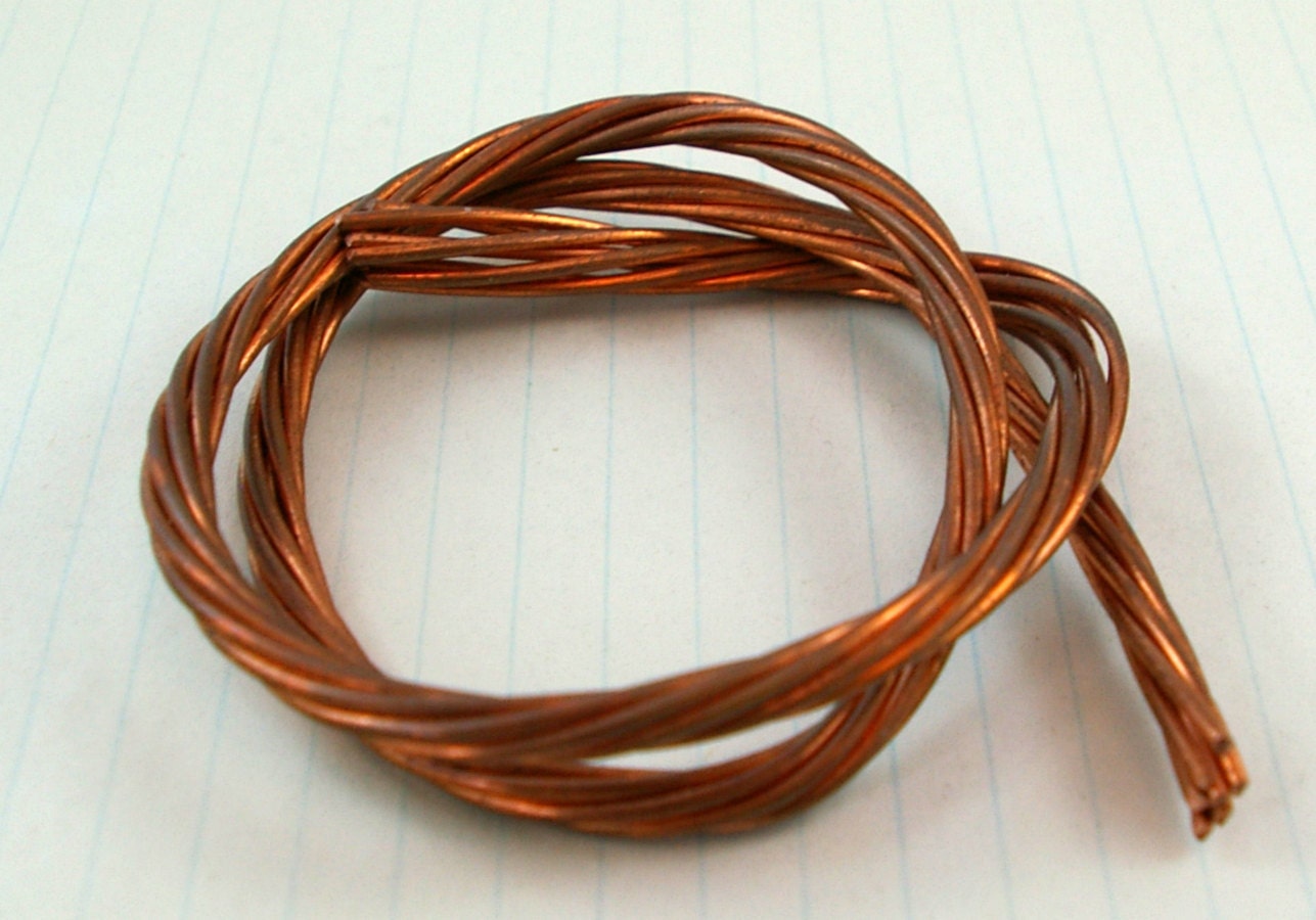 Heavy Gauge Twisted Copper Salvaged Wire by beyondjunk on Etsy