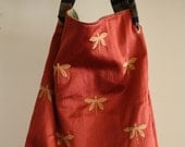 Market Tote- Reversible, Eco Friendly, Upcycled, One of a kind - fully adjustable strap
