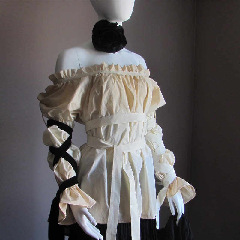 Renaissance Peasant Fairy Blouse. Gothic Medieval Lolita Blouse. Steampunk Clothes. Halloween Pirate Costume. Vampire Shirt. READY to SHIP.