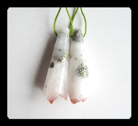 Drusy Rose Quartz Earring Bead,34x11mm,9.42g