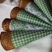 RESERVED- Green Gingham Ice Cream Cone Sleeves (Set of 65)