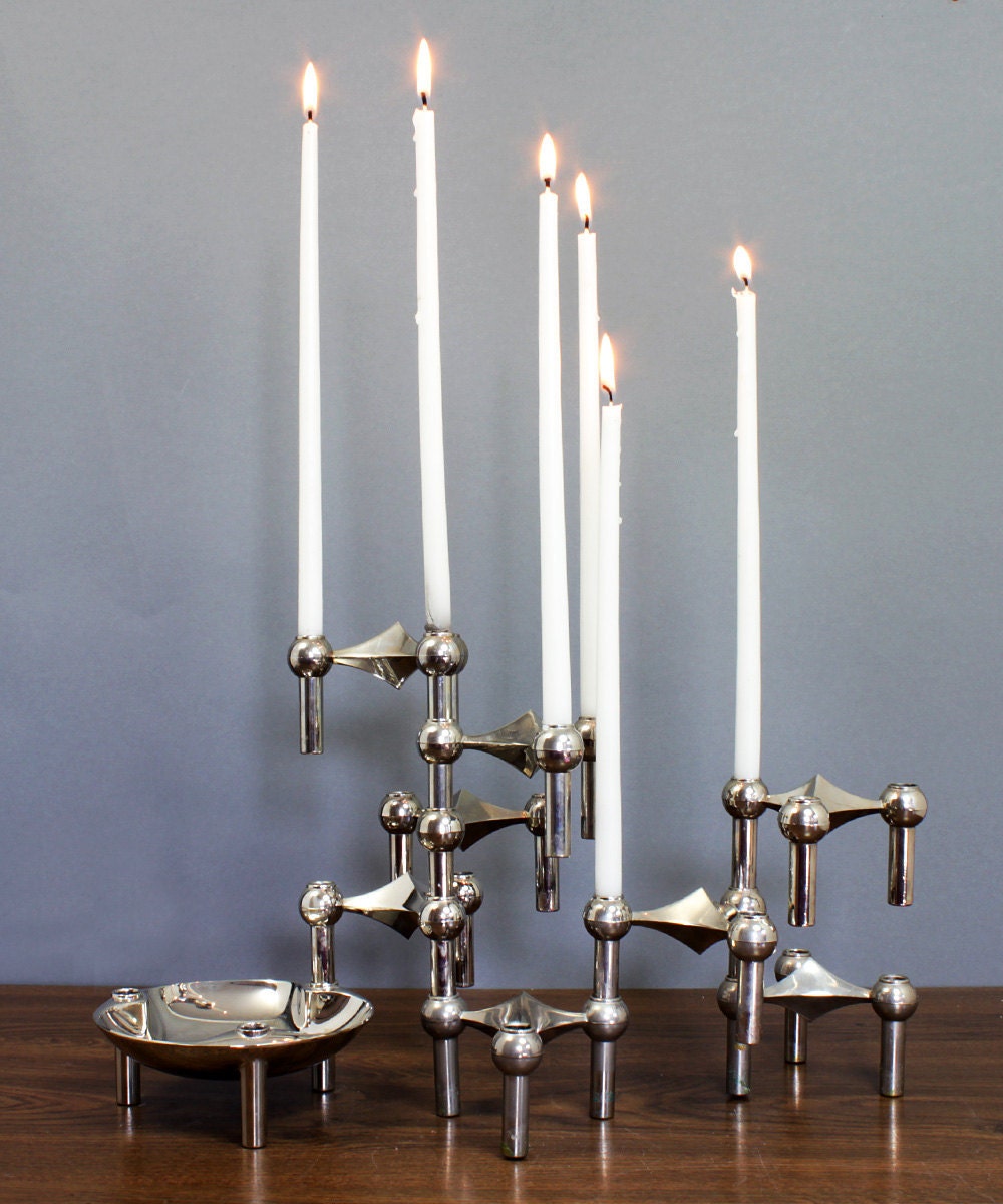 1960s Modular Candle Holder Ensemble by Nagel 8 by ModernistMoon