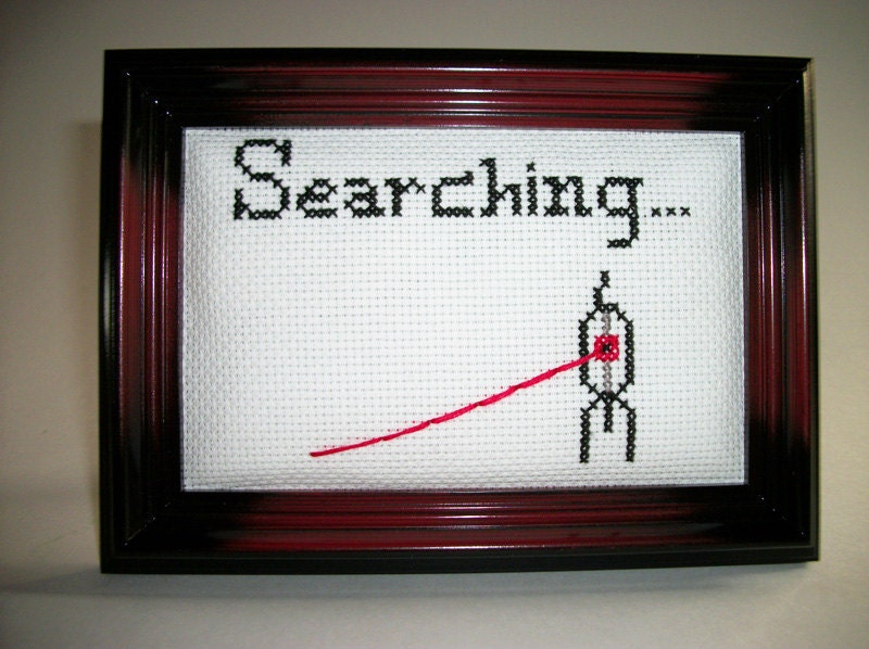 Portal turret quote searching cross stitch