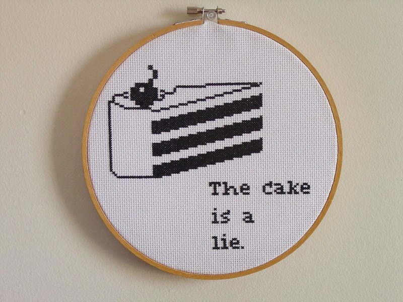 Portal quote cake cross stitch