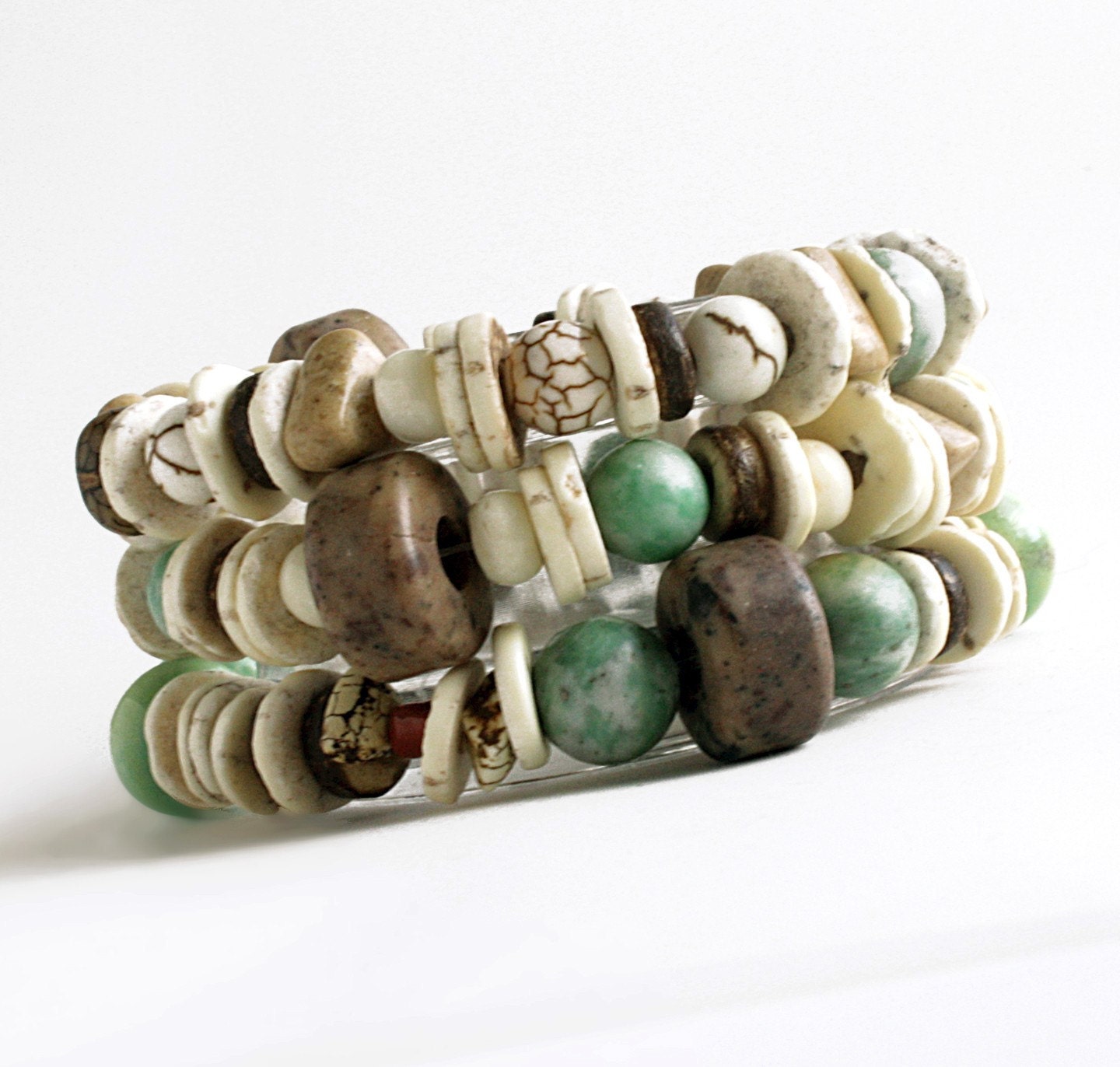 Stretch Beaded Bracelet, Summer, Spring, Beach Bracelet, Multi-Strand Beadwork Bracelet