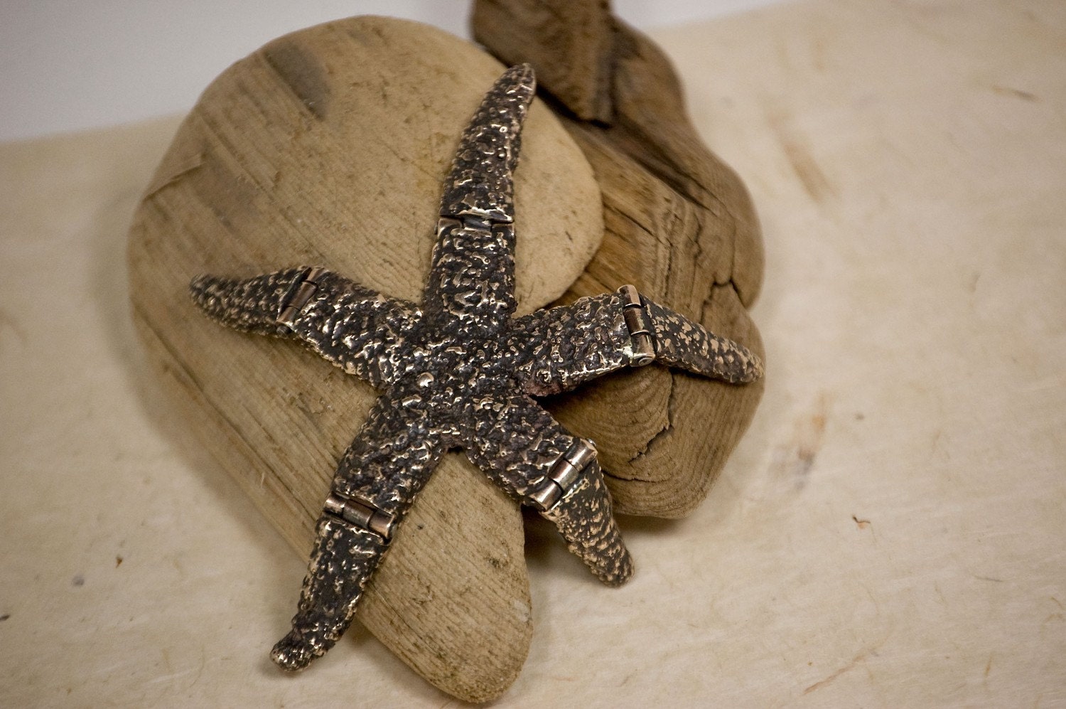 Unique Nautical Art Toy - Cast Bronze Articulating Starfish