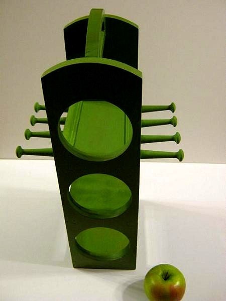 Unique wine rack stemware rack in Apple Green is Handmade
