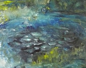 Pond Oil Painting miniature Impressionist fine art "Roxbury Pond" 5x7