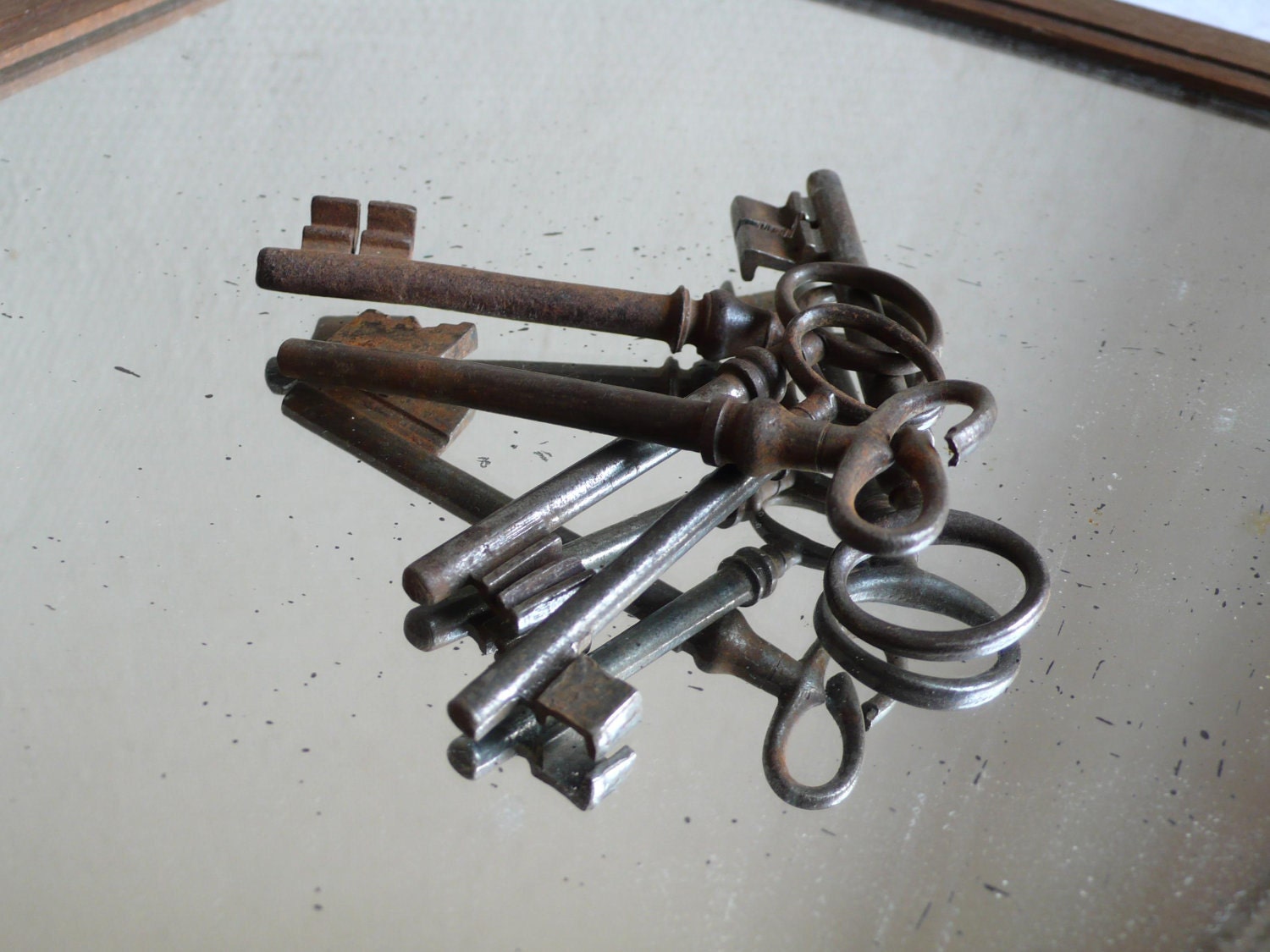 rusty Antique keys, french, metal, heavy, iron, supplies, mixed media, steampunk jewelry, antique, altered art, French