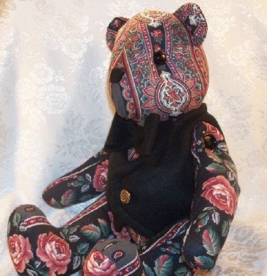Artist Bear, Boy Teddy Bear, Fabric Bear, Stuffed Bear, Stuffed Animal, 18 inches