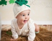Baby St Patricks Day Shamrock MockCable Hat