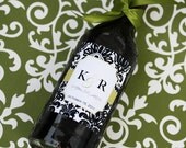 Printable Mini Wine Bottle Label - Kayden Damask Collection