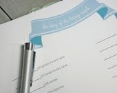 Printable Bridal Shower Game - Mad Libs- The Story of the Happy Couple-Instant Download