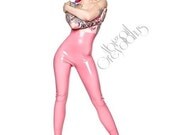 High waisted latex leggings