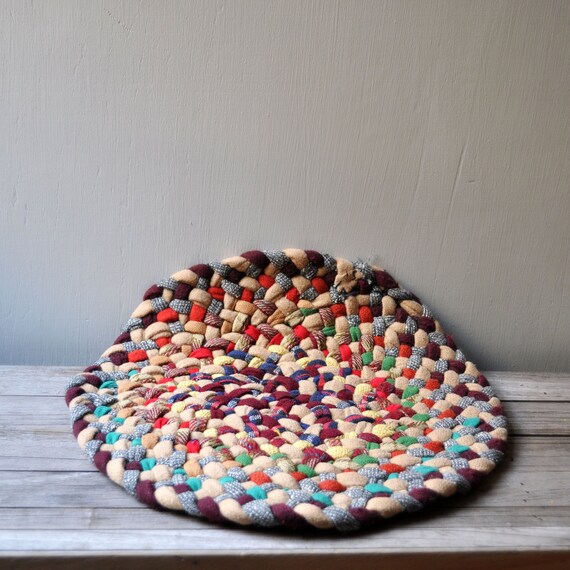 vintage braided chair pad by klinker on Etsy