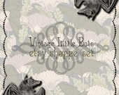 Etsy Shop Graphics Set - Little Bats - Victorian Art Nouveau