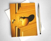 Vintage Yellow Doorknob in Golden Sun blank photo card (Beginnings)
