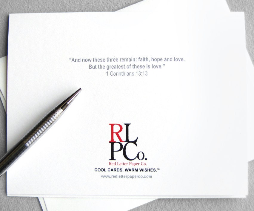 Wedding card, anniversary card - Love is patient, love is kind: 1 Corinthians 13 modern christian card