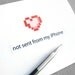 Funny love card - Not sent from my iPhone pixelated heart - red, pink, white