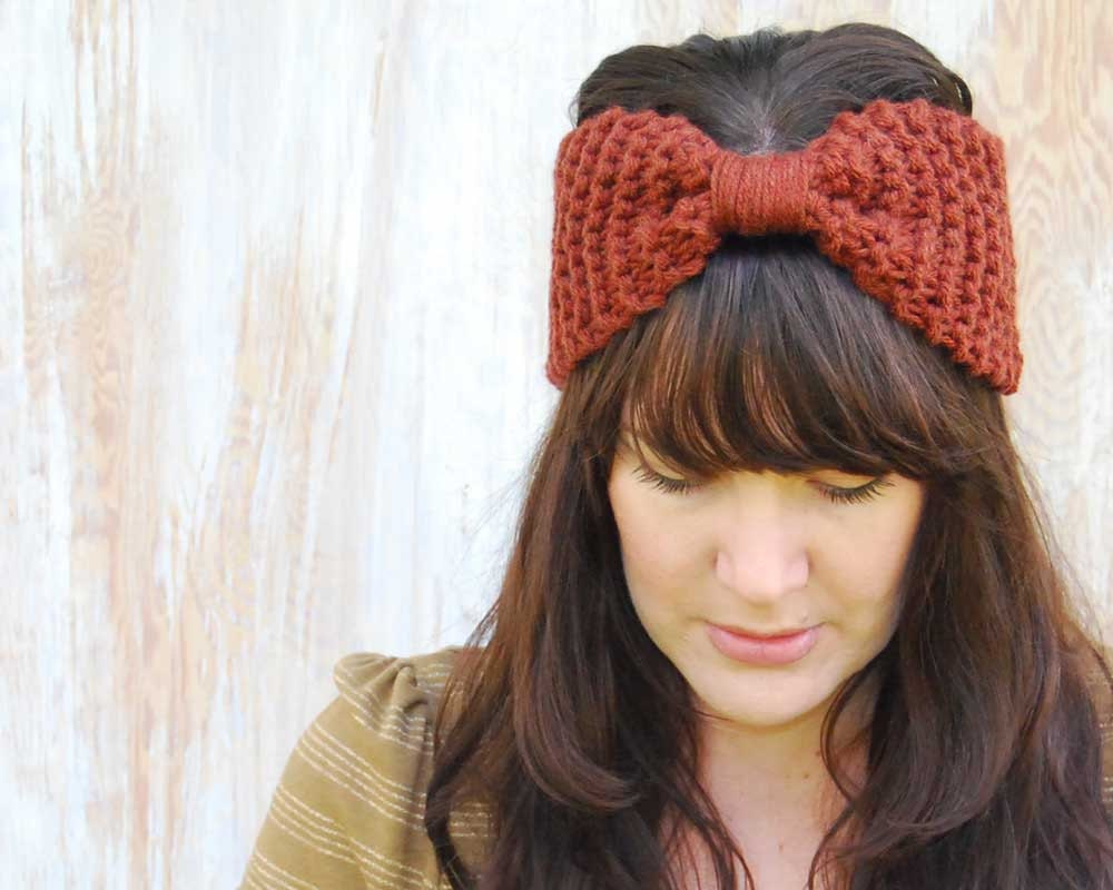 Knit Headband, Rust Red