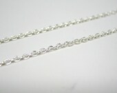 Sterling Silver Finished Cable Chain with Spring Clasp: 14" exp. to 15"