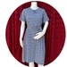 40s Dress WWII Swing Era Navy Blue with White Polka Dots----No Charge for Shipping