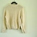 Fisherman Knit Sweater--Mens 60s Vintage Cable-Knit Pullover // Ivory // NO Charge for Shipping