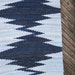 Hand woven rag rug - 3.5 x 7.81' ,,Dark blue, light blue, zigzag'' MADE TO ORDER