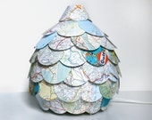 Road Map Table Lamp - Small Paper Lantern Light