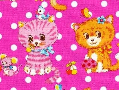 CAT Sister's with cute dots printed half yard