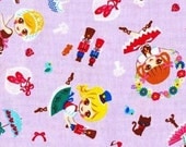 Japanese fabric Ballerina girls printed One yard light purple color