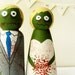 Zombie Cake toppers Halloween Wedding bride and groom