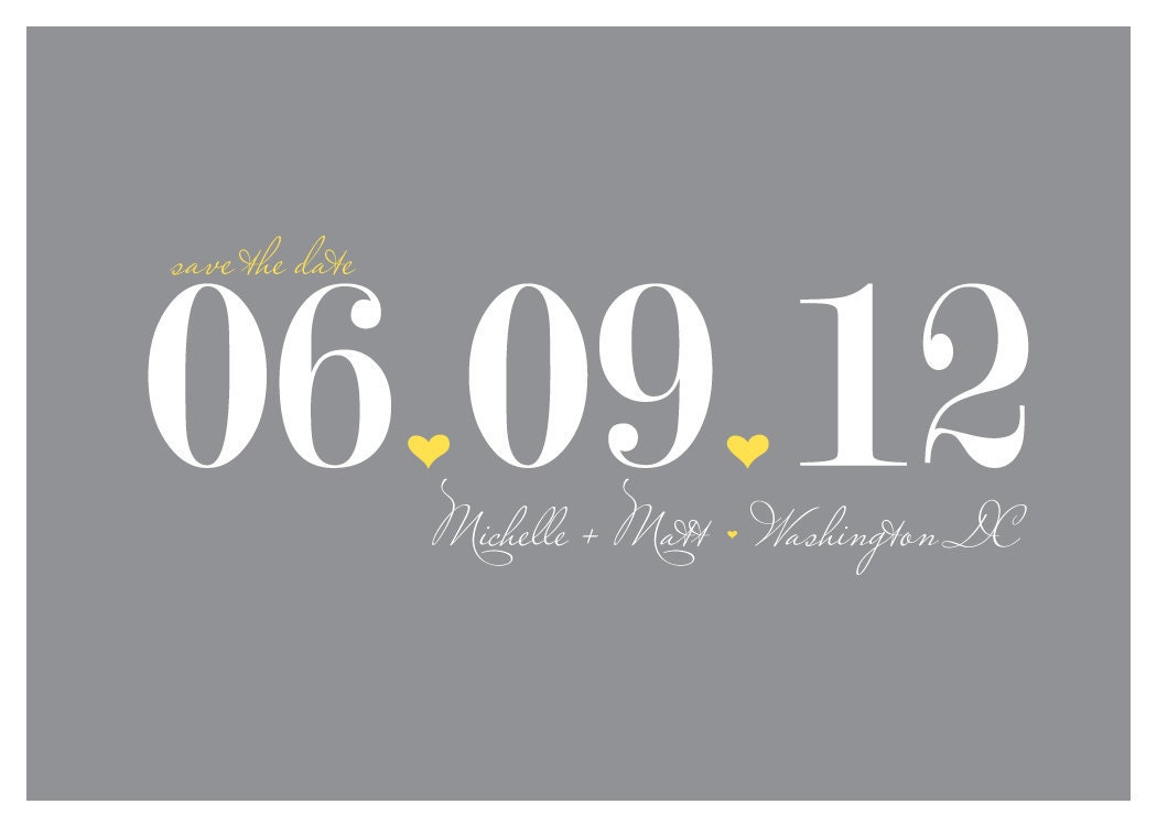 100 "The Big Date" Save the Date Cards - Customizable