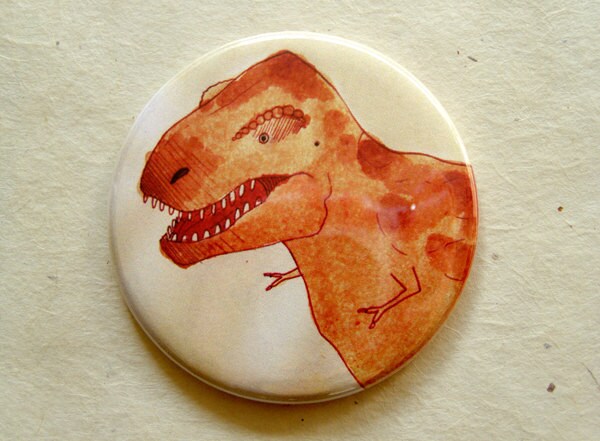 Tyrannosaurus Rex Dinosaur Pocket Mirror Mini Illustration Art 2.25"
