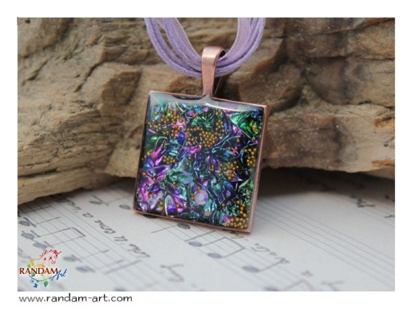 Mysterious Ways: OOAK Resin Encased Abstract Miniature Sculpture Pendant.