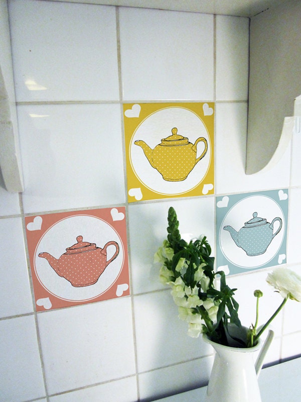 TILE DECAL - "Tea Time"