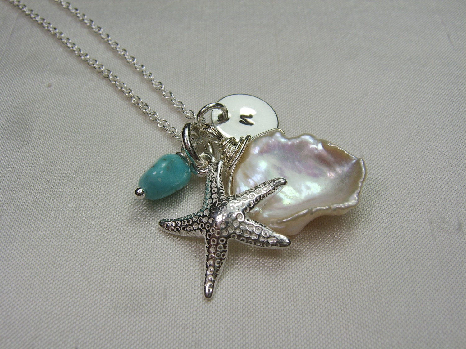 Personalized Necklace - Keishi Pearl Beach Bridesmaid Jewelry