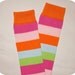 Fruity Tangerine Striped Leg Warmers - Orange, pink, green,and blue stripes