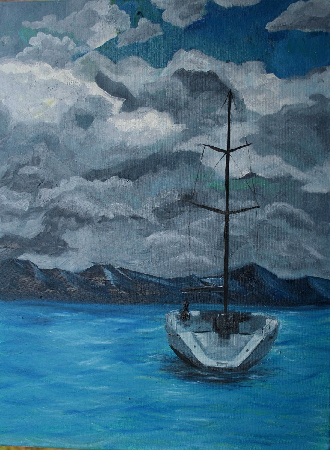 Waiting for the Storm Original Oil Impasto on Canvas 18x24"