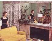 1954 Print Ad Pittsburgh Plate Glass Mid Century Fireplace and Home Photo